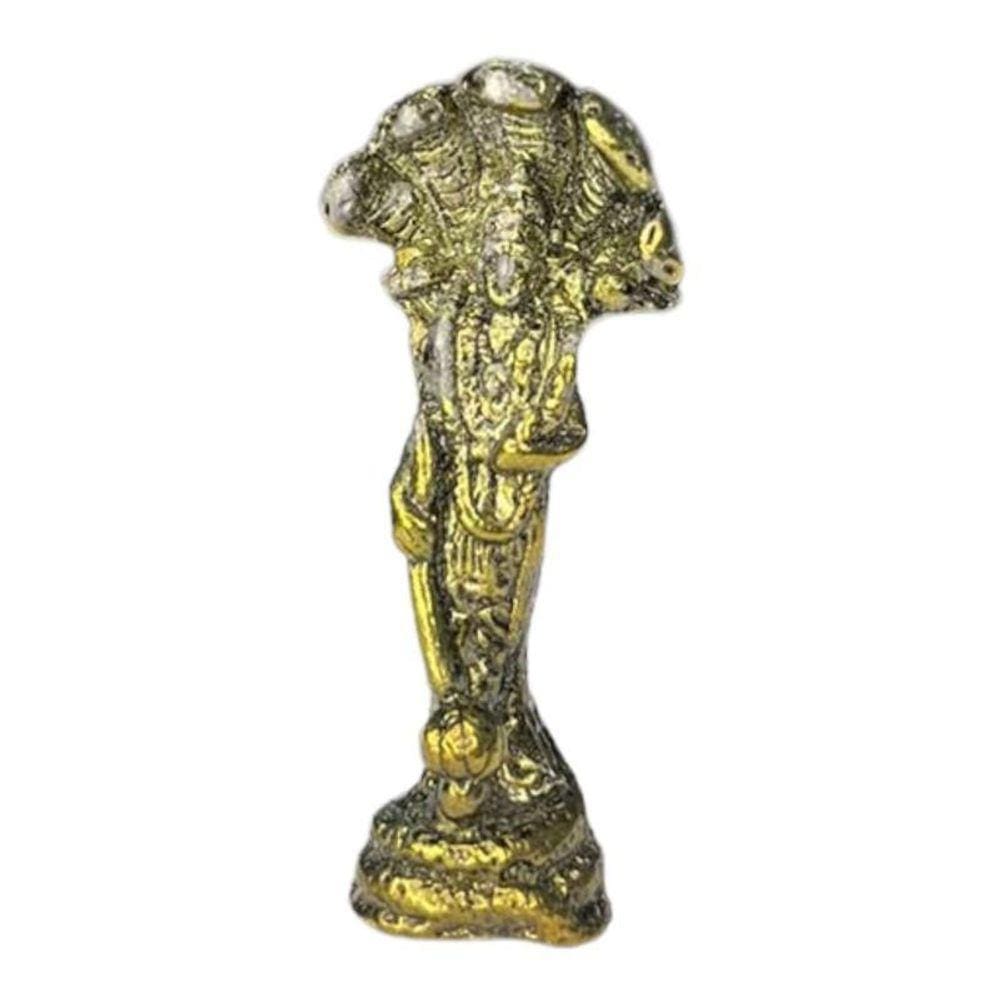 Escultura Deus Supremo Indiano Vishnu 4,5 Cm Em Metal