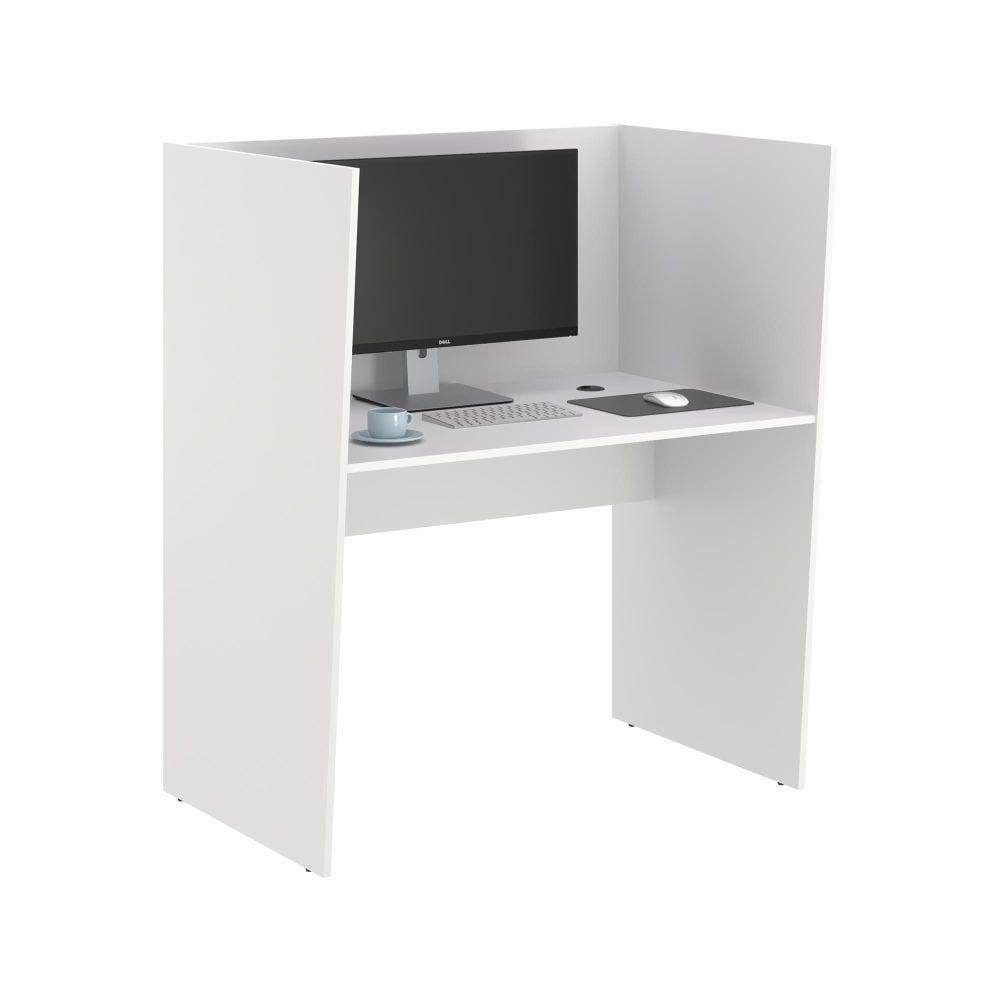 Escrivaninha de Escritório 1 Lugar Londres Branco