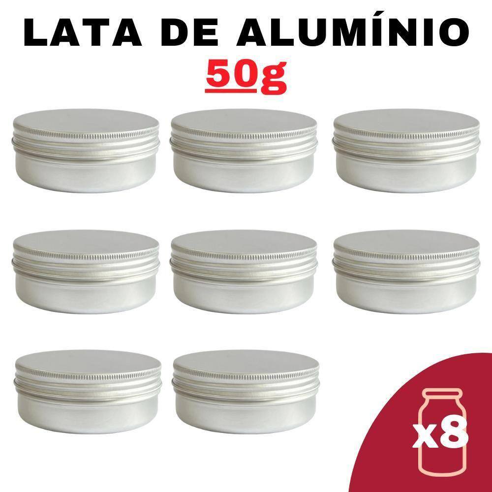 Kit Pote Lata Alumínio Multiuso Prata Vela, Cosméticos,