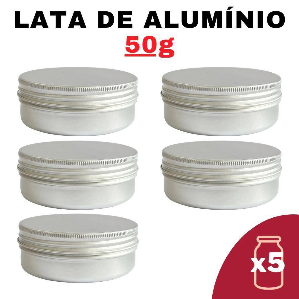Kit Pote Lata Alumínio Multiuso Prata Vela, Cosméticos,