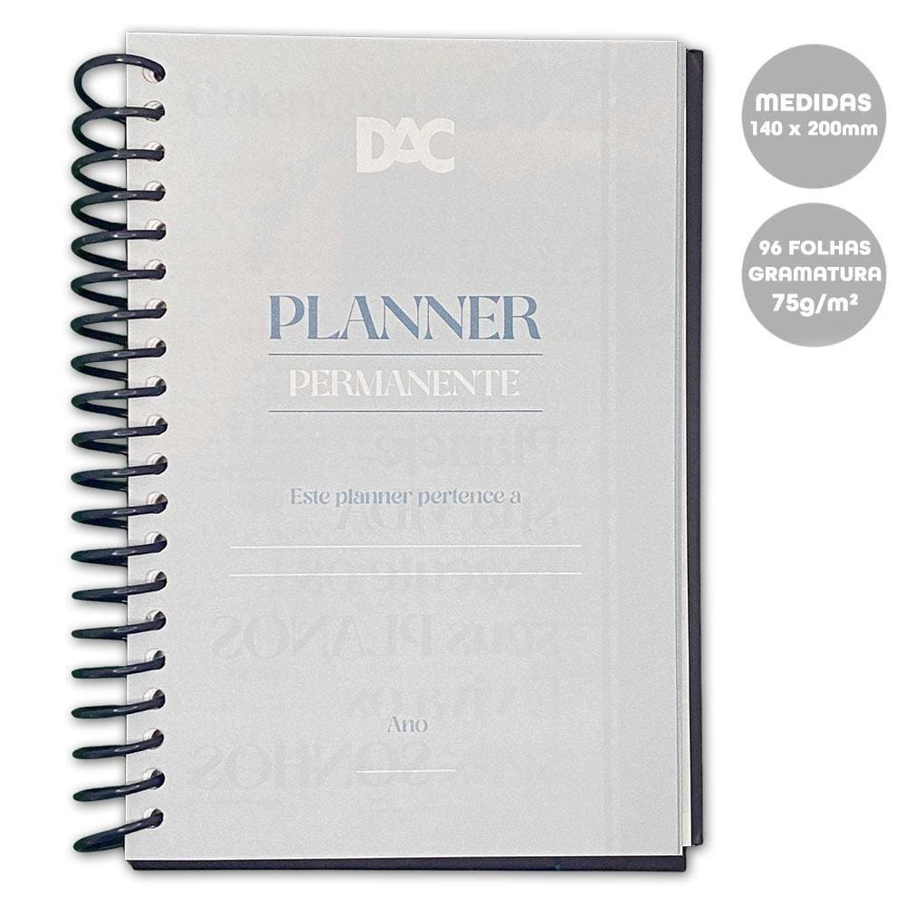 Planner Permanente A5 Com Espiral Dac Vision Azul 96Fls 75G