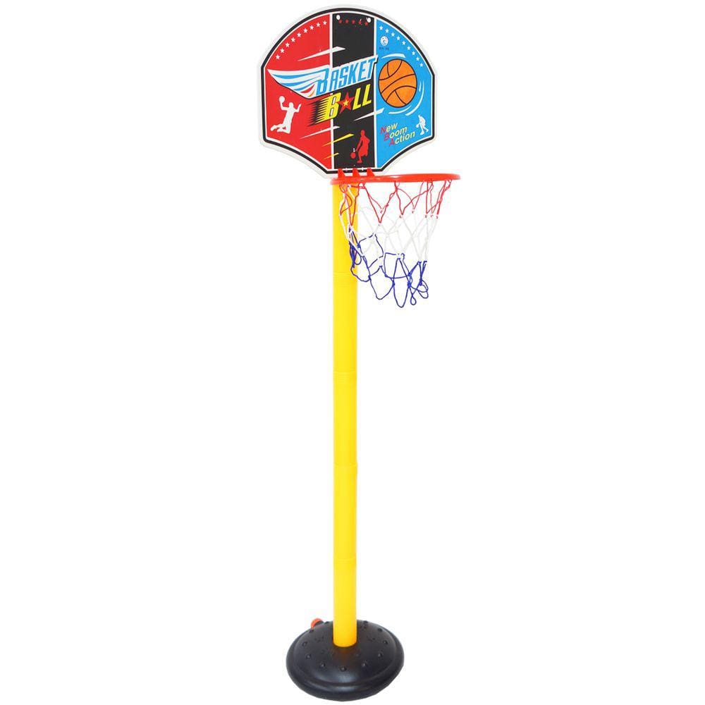 Mini Cesta Basquete Infantil Pedestal Bola Bomba Tabela Regulável de 1,20m à 1,40m Importway BW037