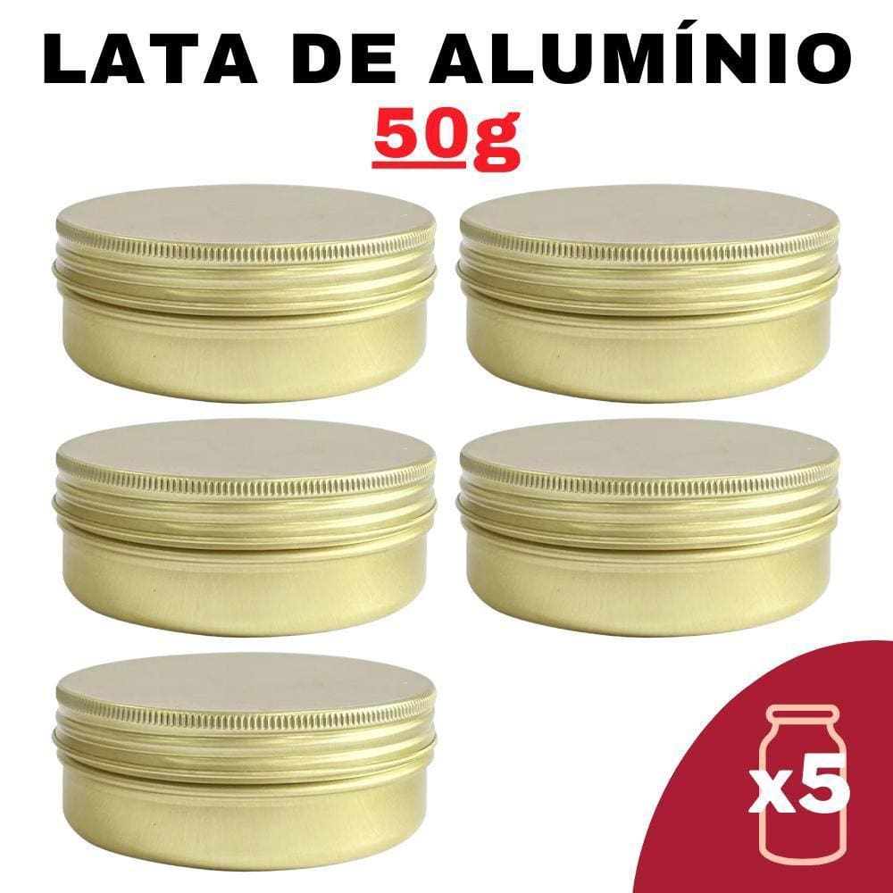 Kit Pote Lata Alumínio Multiuso Dourado Vela, Cosméticos,