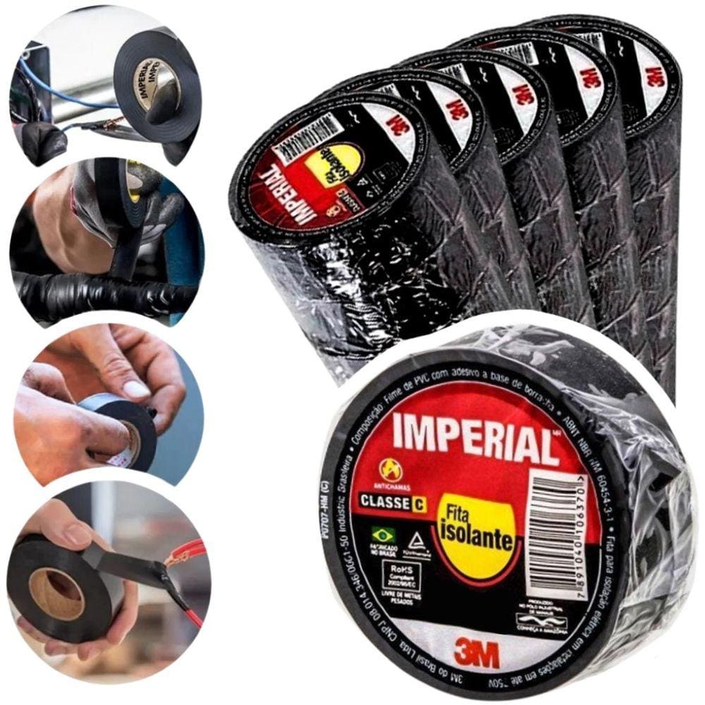 50 Rolos Fitas Isolante Imperial Slim 18x10 metros 3M