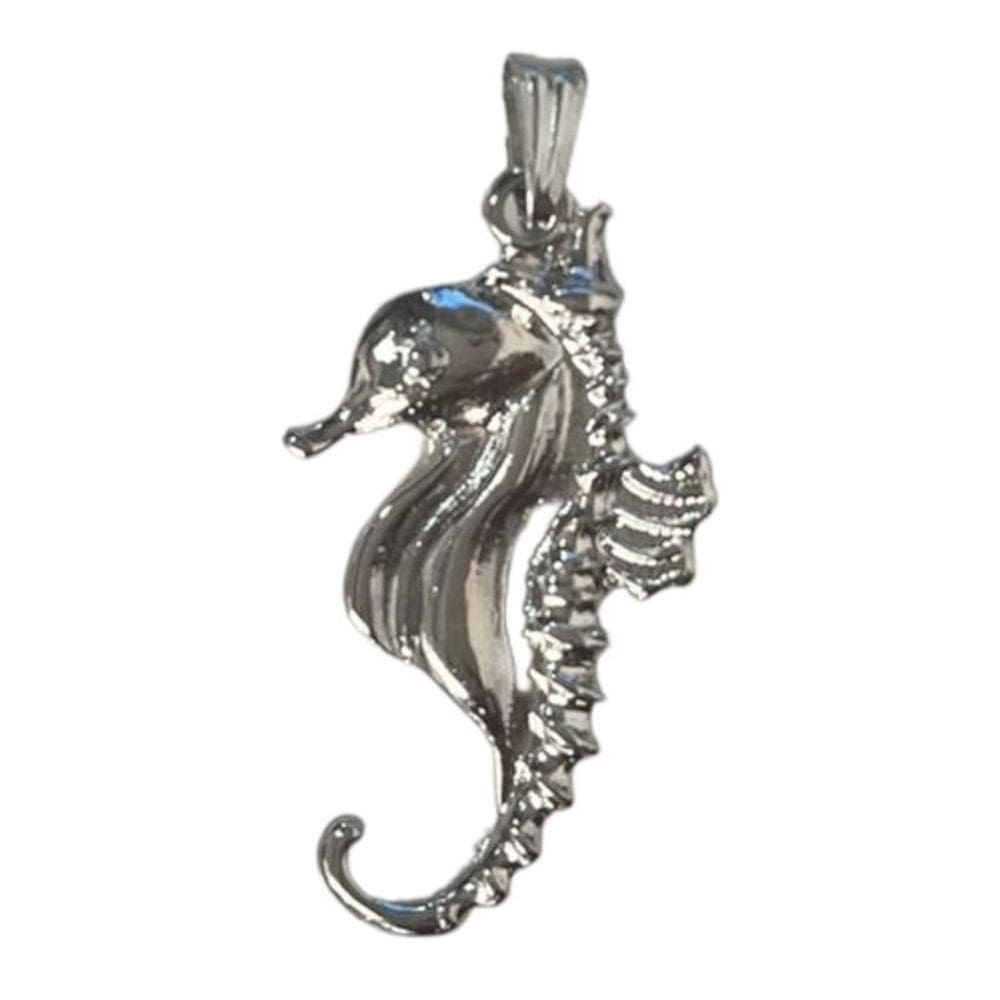 Pingente Cavalo Marinho 3,6 Cm Em Metal Niquelado