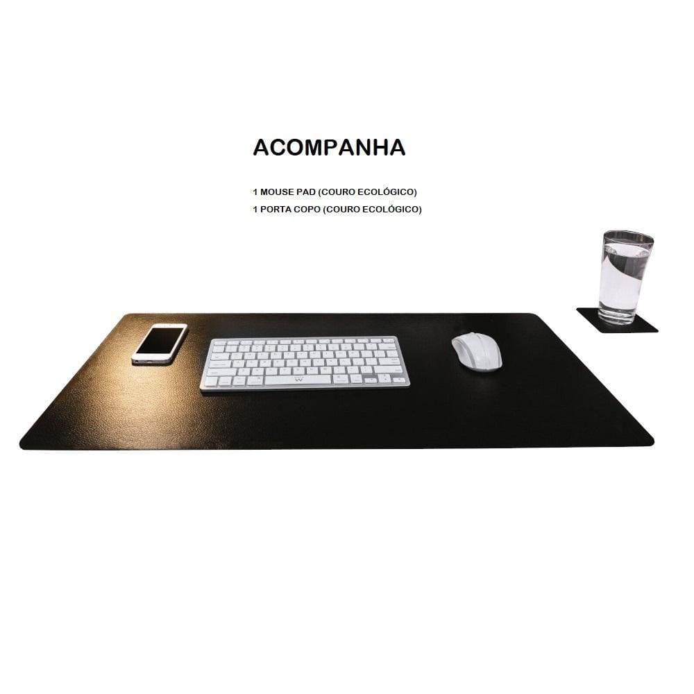 Tapete Mesa Couro 70X30 Deskpad Sintético + Apoio Copo