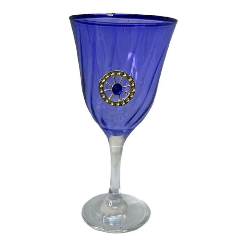 Taça Azul Santa Sara Cigana Lirio Super Luxo 330 Ml -Vidro