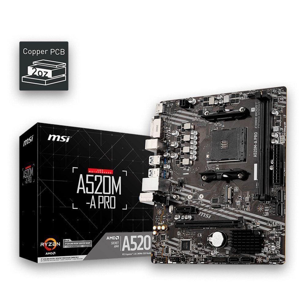 Placa Mae Msi A520m-a Pro Amd Am4 911-7c96-031