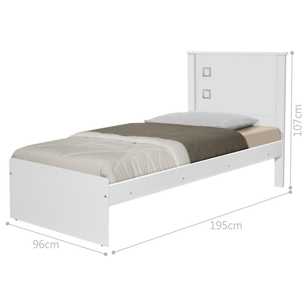 Cama Solteiro Branca