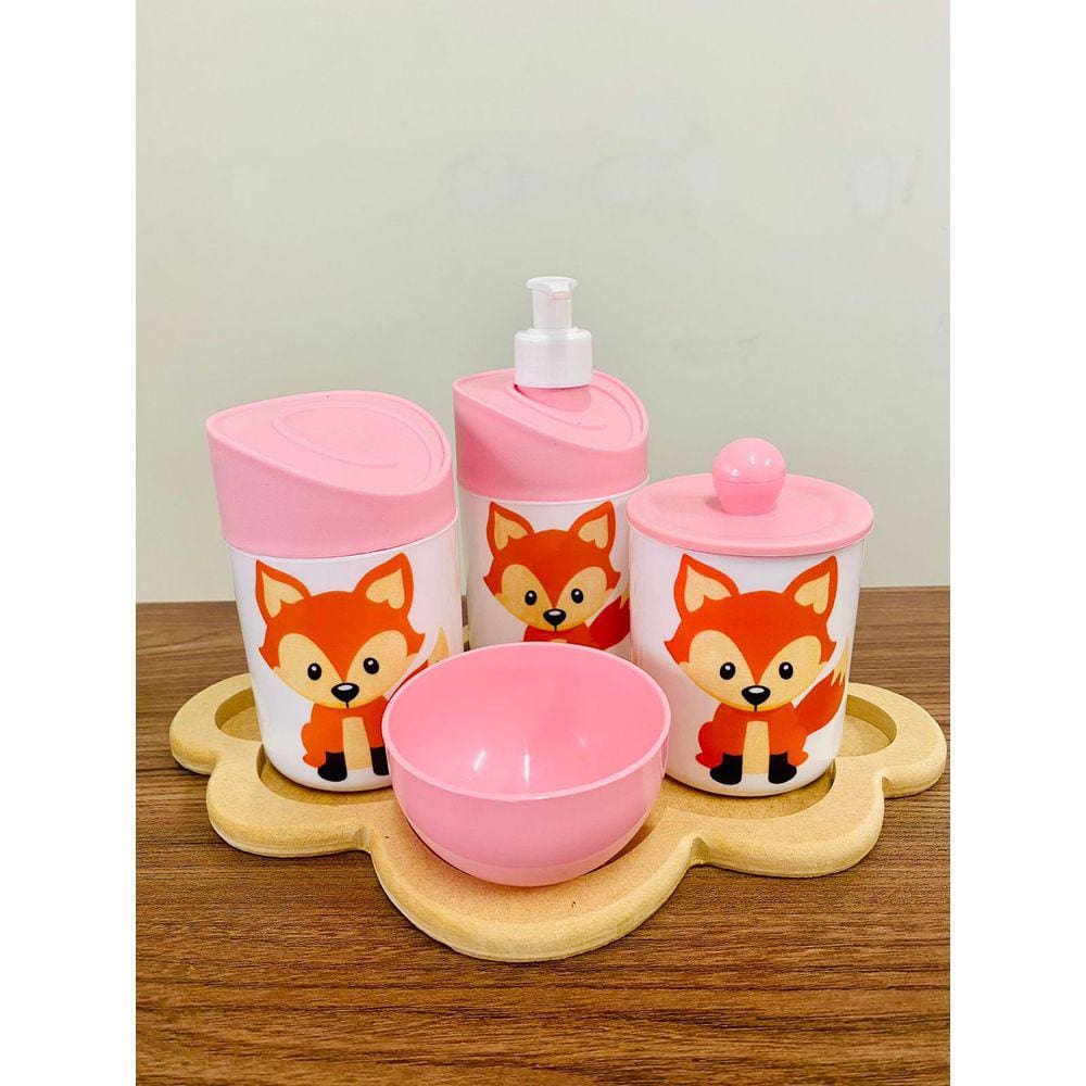 Kit Higiene Raposinha Baby c/bandeja nuvem crua