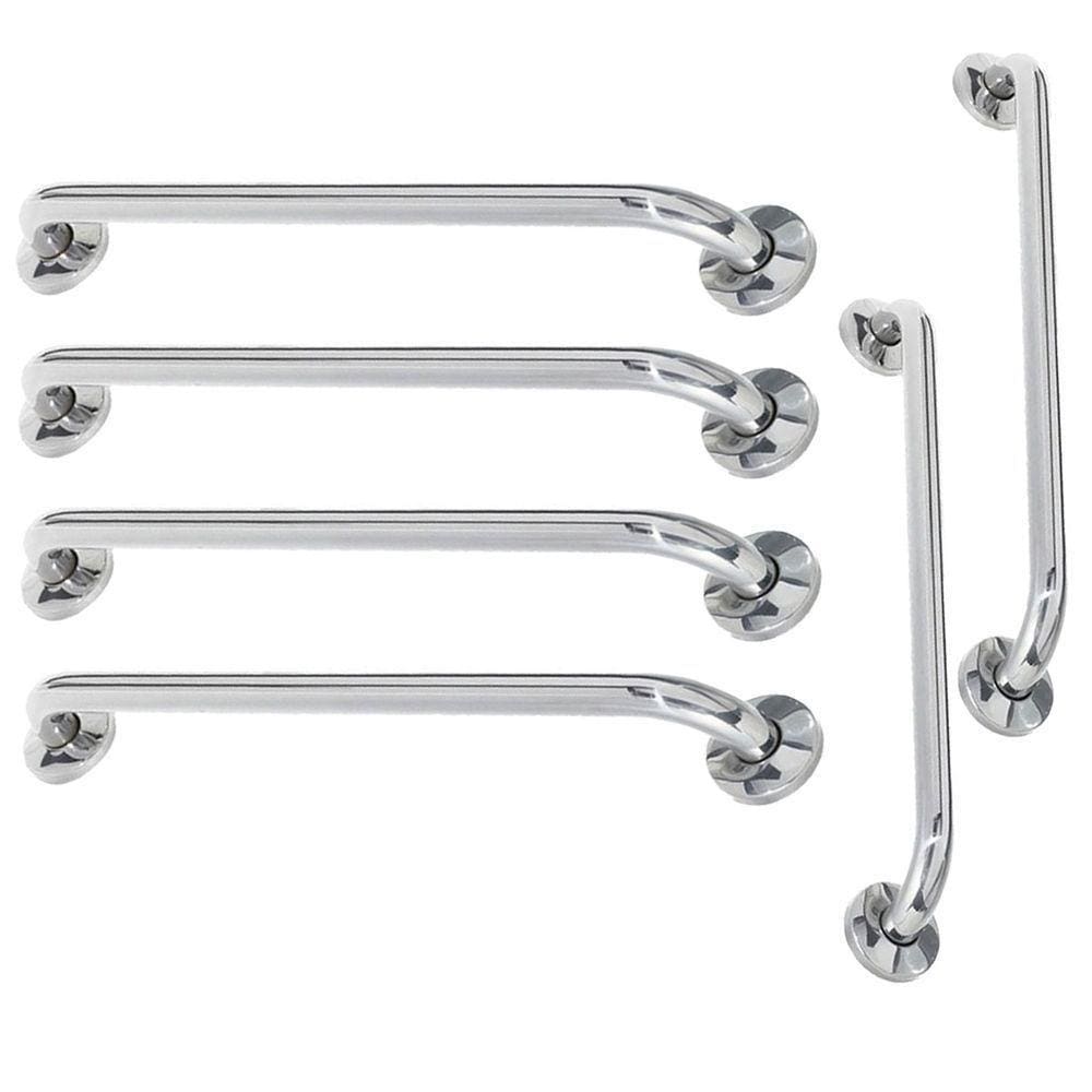 Alça De Apoio Barra Inox Kit 6 Unidades 70cm 80cm Suporte Gestante Deficiente Acessibilidade Banheir