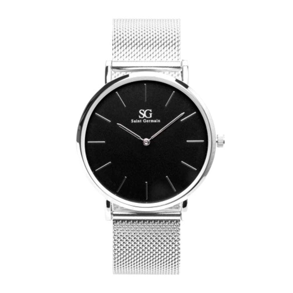 Relógio feminino Harlem Black Silver 40mm-Saint Germain
