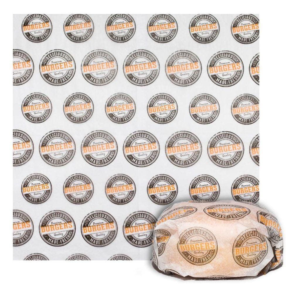Papel Manteiga Acoplado Lanche Embrulhar Hamburguer Amarela