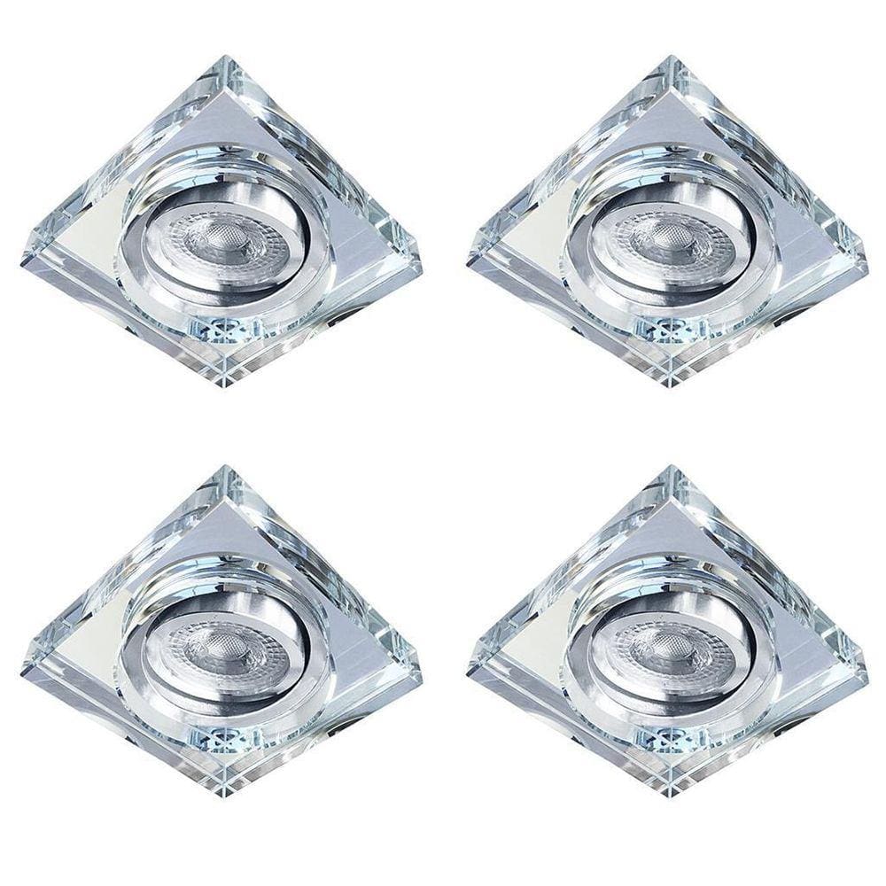 Spot de Cristal Transparente - Kit com 04 Spot