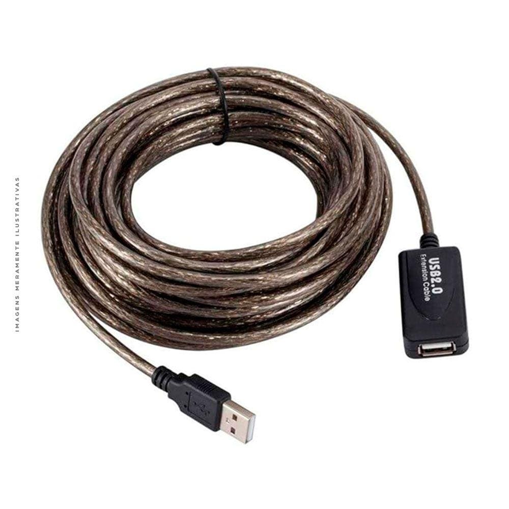 Cabo Extensor MD.9 USB 2.0, Macho Para USB Fêmea, 5m, Com Repetidor - MD.9