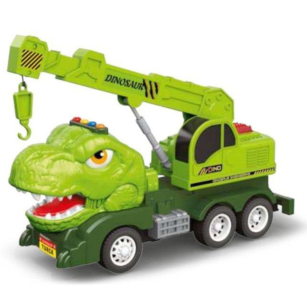 Caminhão Dinotruck Tiranossauro Marrom Fricção e Som