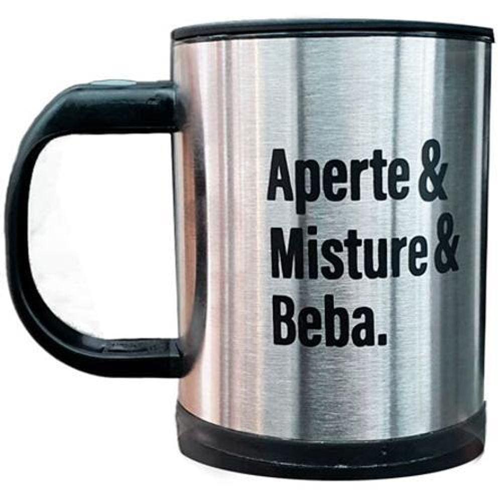 Caneca Mixer De Inox Com Tampa 380 Ml