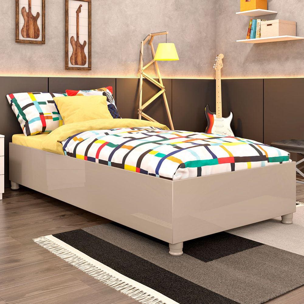 Cama Box Solteiro Mônaco Off White - Tcil Móveis