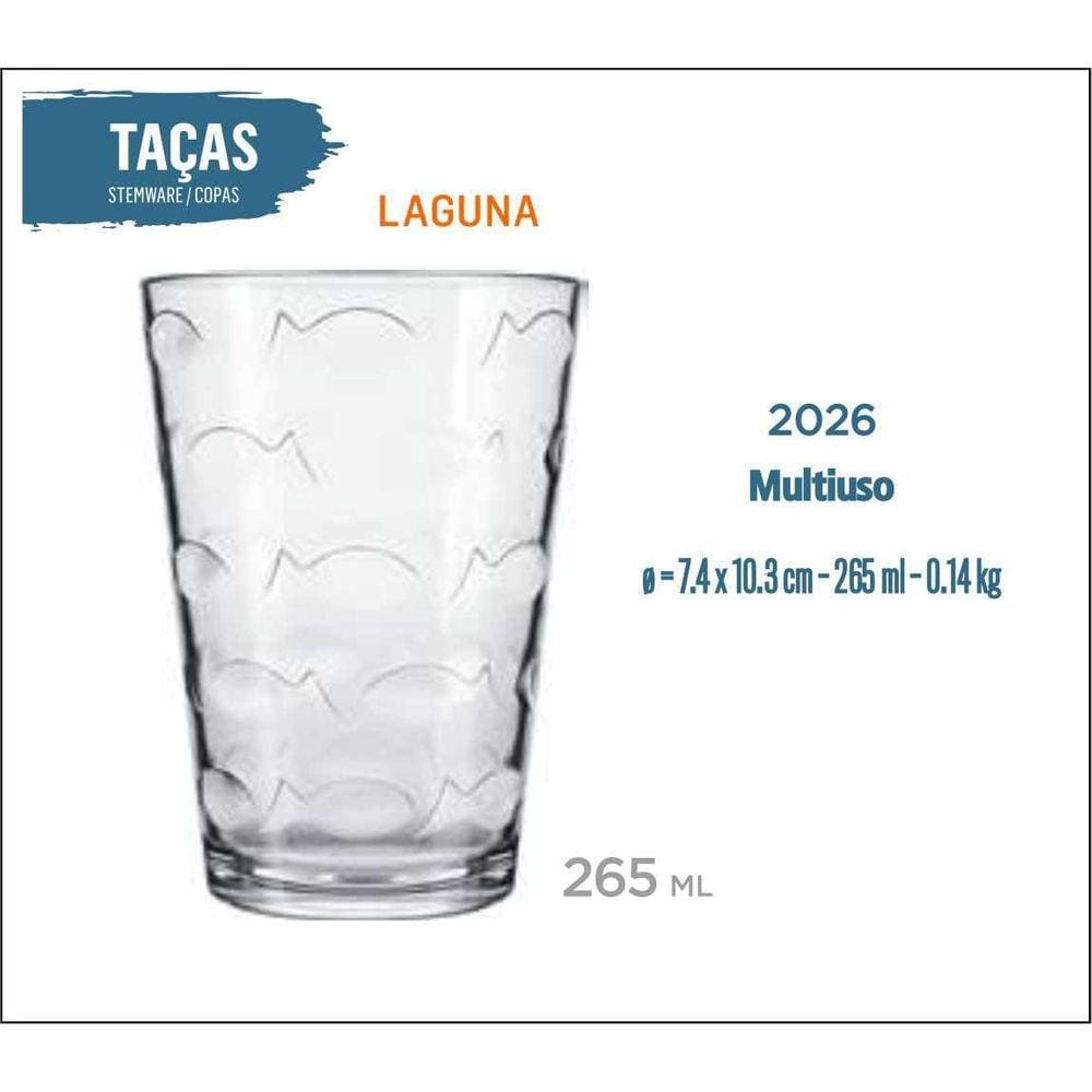 Jogo De 12 Copos Maracatu 265Ml - Uso Diário
