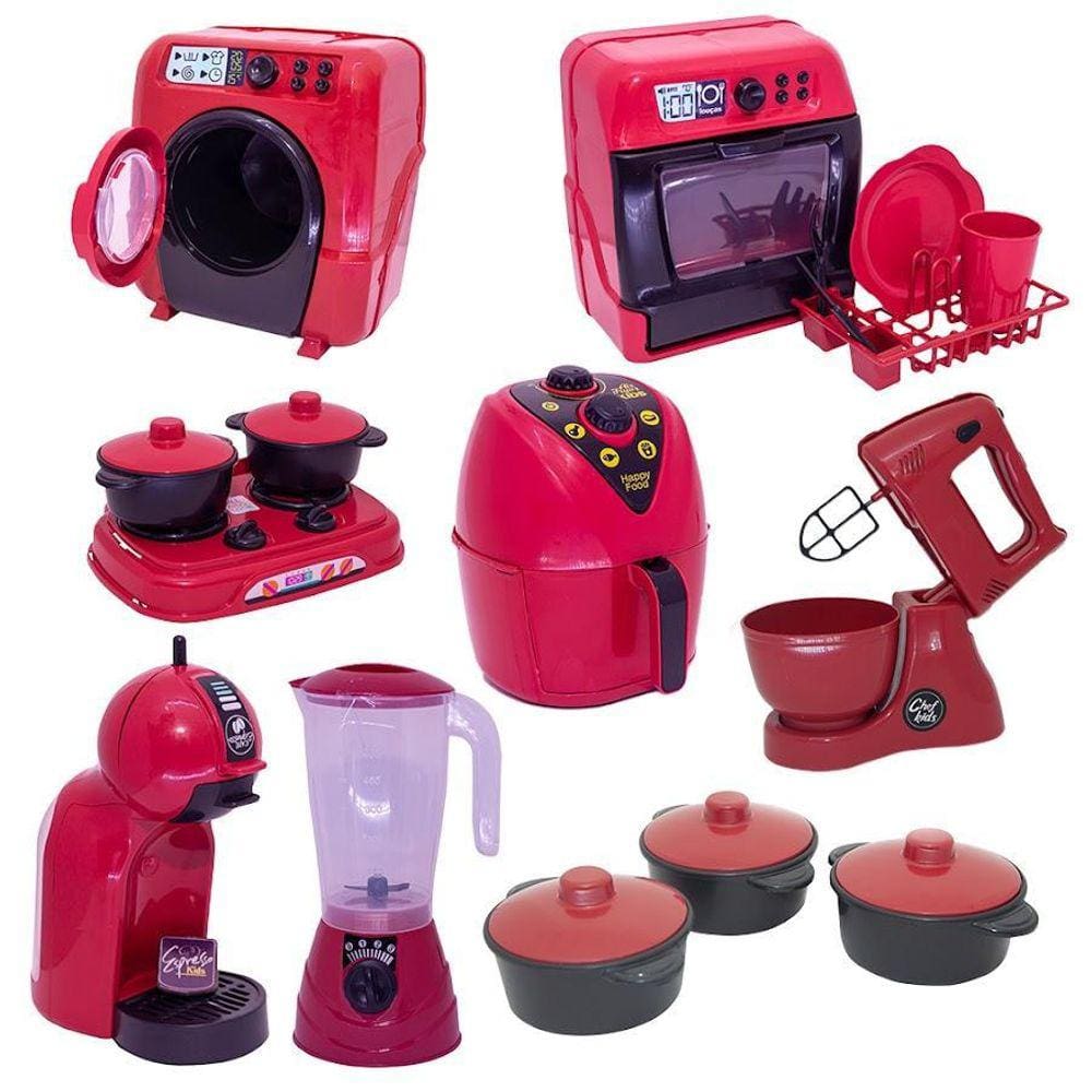 Brinquedo Chefe Cozinha Panela Fogão Roupa Louça 18Pç