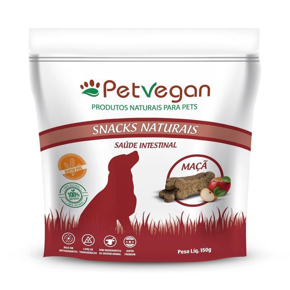 Petisco Snack Petvegan Saúde Intestinal Cães Sabor Maçã 150G