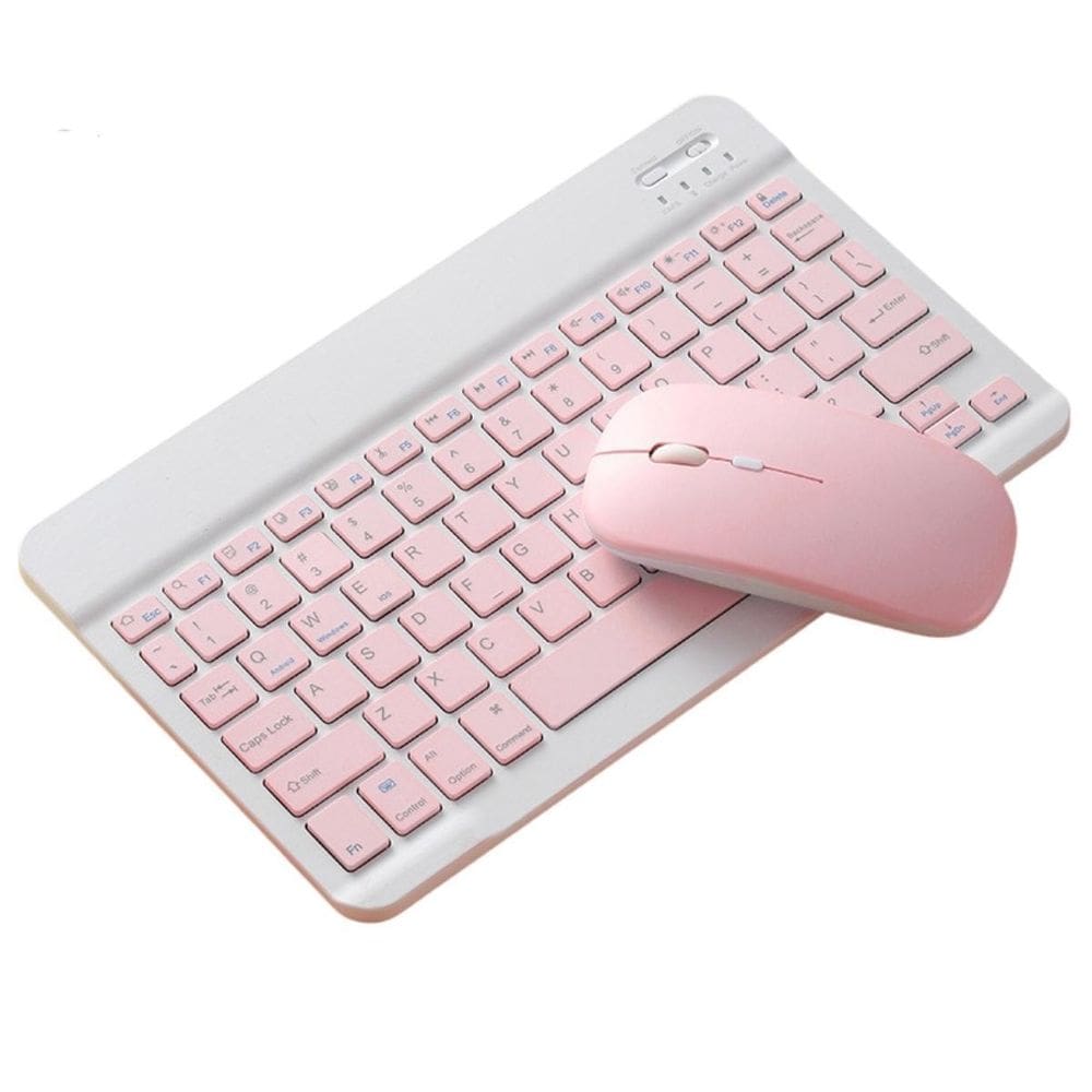 Kit Teclado + Mouse p/ Tablet Samsung S9 Fe 10.9 Rosa