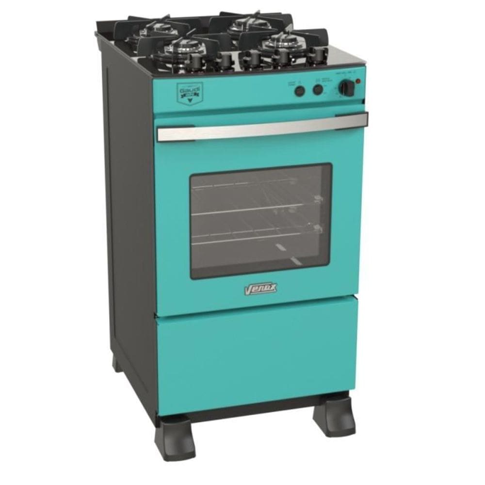 Fogao 4 Bocas Venax Gaudi Vetro Vitreo Verde Gas Glp