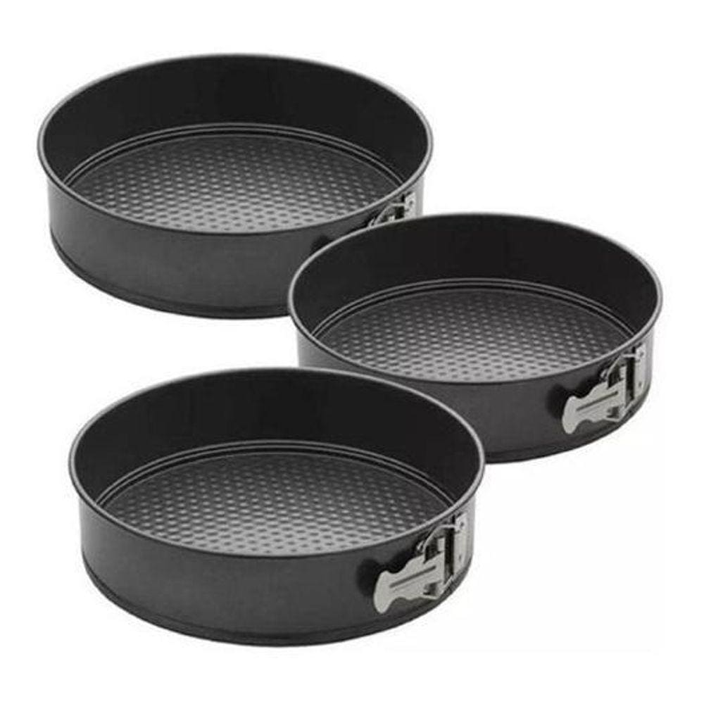 Kit 3 Formas Antiaderente Fundo Removível Bolo Torta