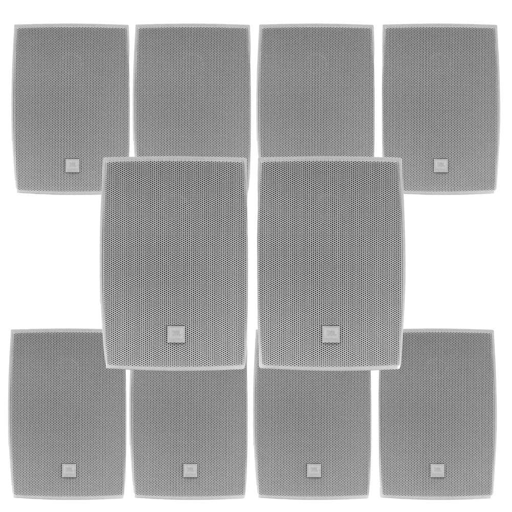 Kit 10 Caixas de Som Acústica JBL C621B Passiva Branca - 200 Watts RMS