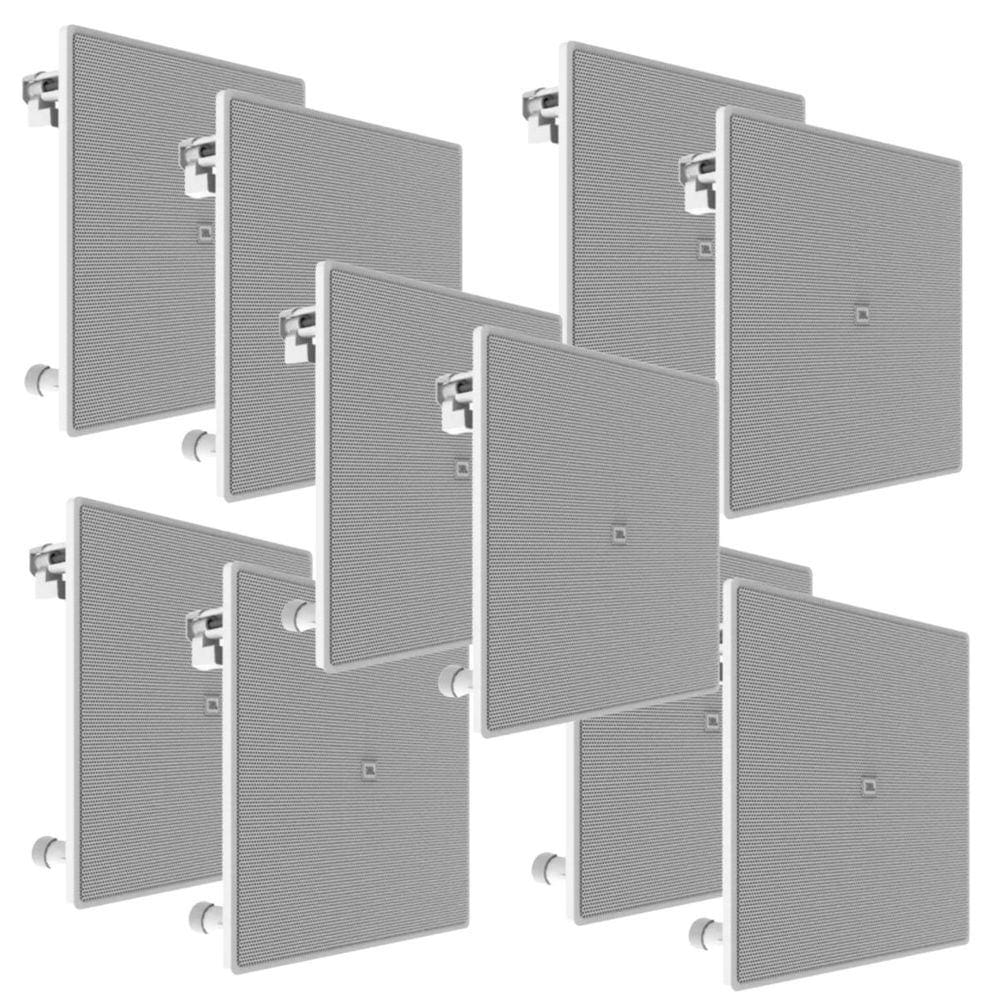 Kit 10 Arandelas JBL 6CO3Q+ Quadrada Branca - 70 Watts RMS