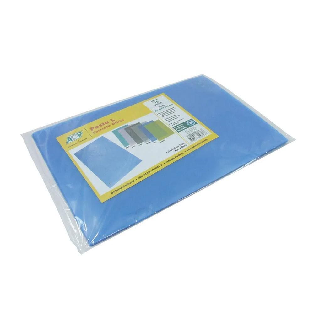 Pasta L Ofício Acp Azul 23X33Cm 10U