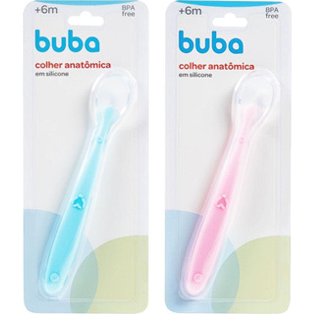 Colher de Silicone Anatômica Introdução Alimentar Infantil Buba