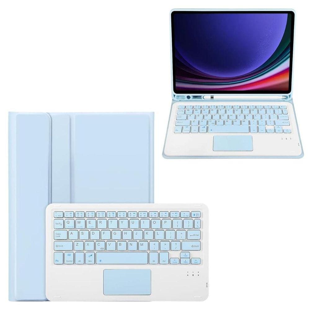 Capa Teclado Tablet Samsung S9 11 Azul Claro