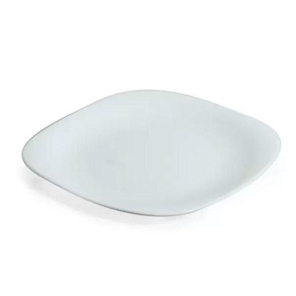 Kit 12 Prato Raso Opaline Plaza Duralex Vidro 27Cm Branco