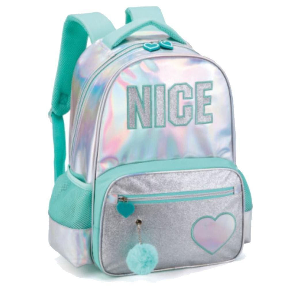 Mochila Infantil Juvenil Nice Escolar Costas Tam G Verde