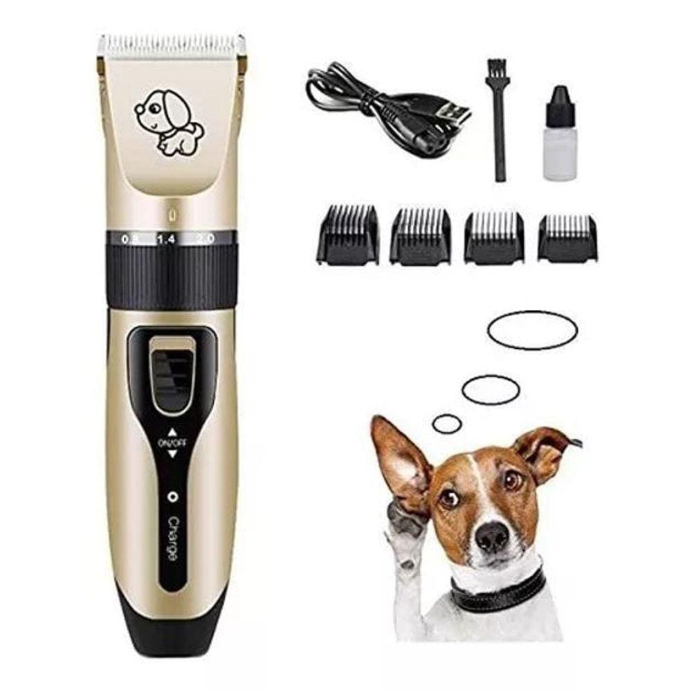 Máquina de Tosa Recarregável para Pets - Kit Completo