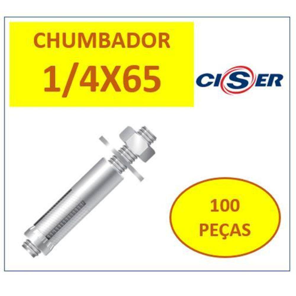 Chumbador C/Prisioneiro Cba 1/4 X 65 Ac Zincado 100 Peças