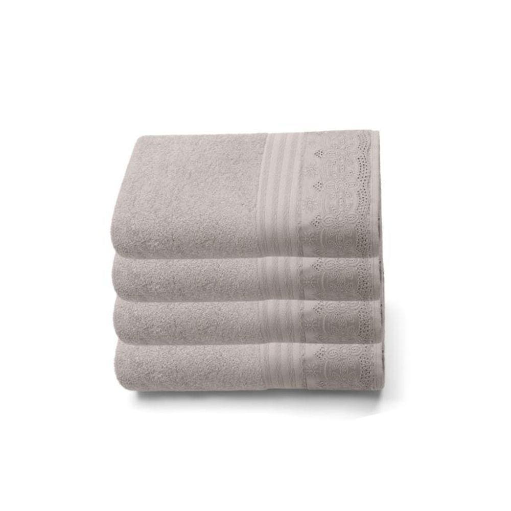 Kit Toalha De Mão Luisa Fio Egípcio Buettner 4Pç Lavabo
