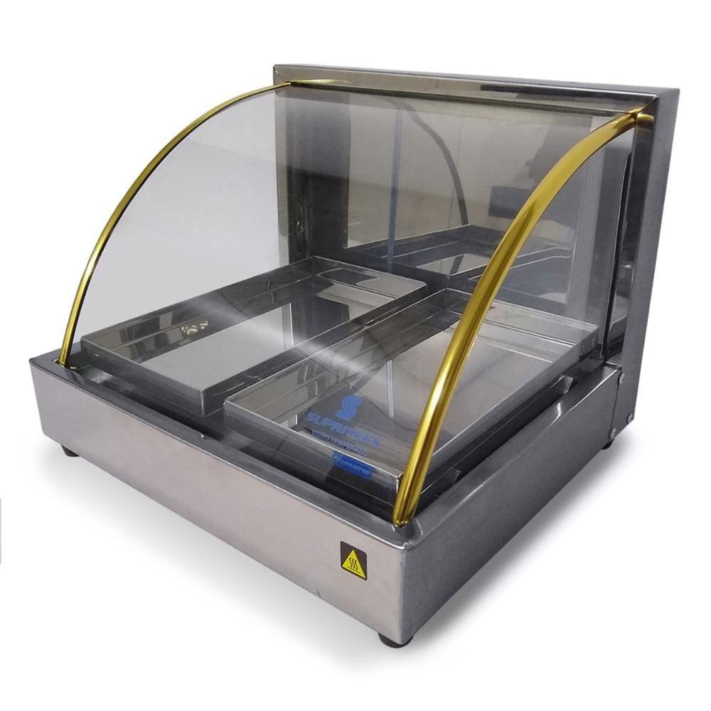 Estufa para Salgados com 2 Bandejas Vidro Curvo a Gás - Supritecs Equipamentos