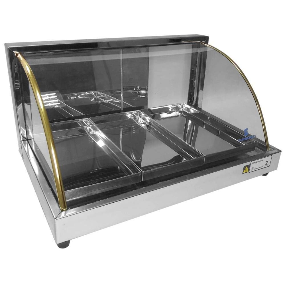 Estufa para Salgados com 3 Bandejas Vidro Curvo a Gás - Supritecs Equipamentos