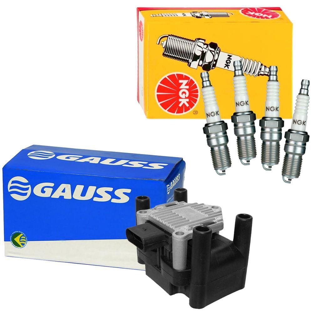 Kit Bobina Gauss e Vela NGK Fox 1.0 RSH 2003 a 2005 Gasolina
