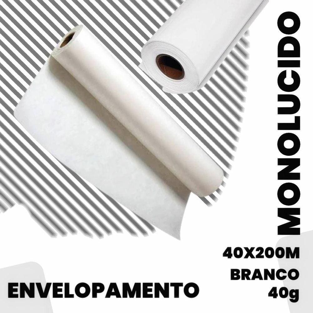 Bobina Papel Monolucido Branco 40Cm X 200M 40G Plotter