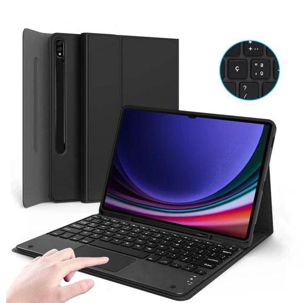 Capa com Teclado para Samsung Tab S9+ Preto
