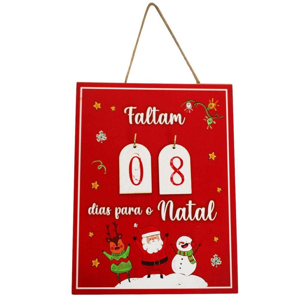 Enfeite Natalino Placa De Natal Madeira Contagem Regressiva