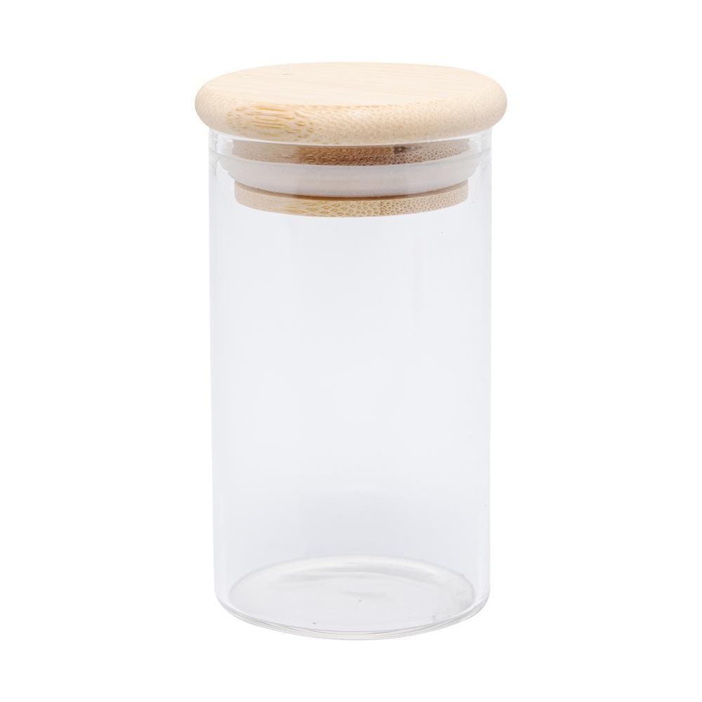 Porta Mantimento Wolff De Vidro Com Tampa De Bambu 800Ml