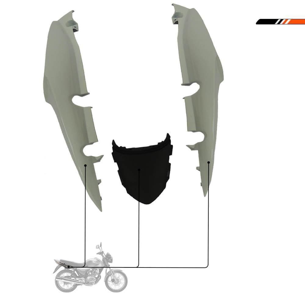 Carenagem Rabeta Cg Titan-Fan 150 2009 A 2013 Branco Sportiv