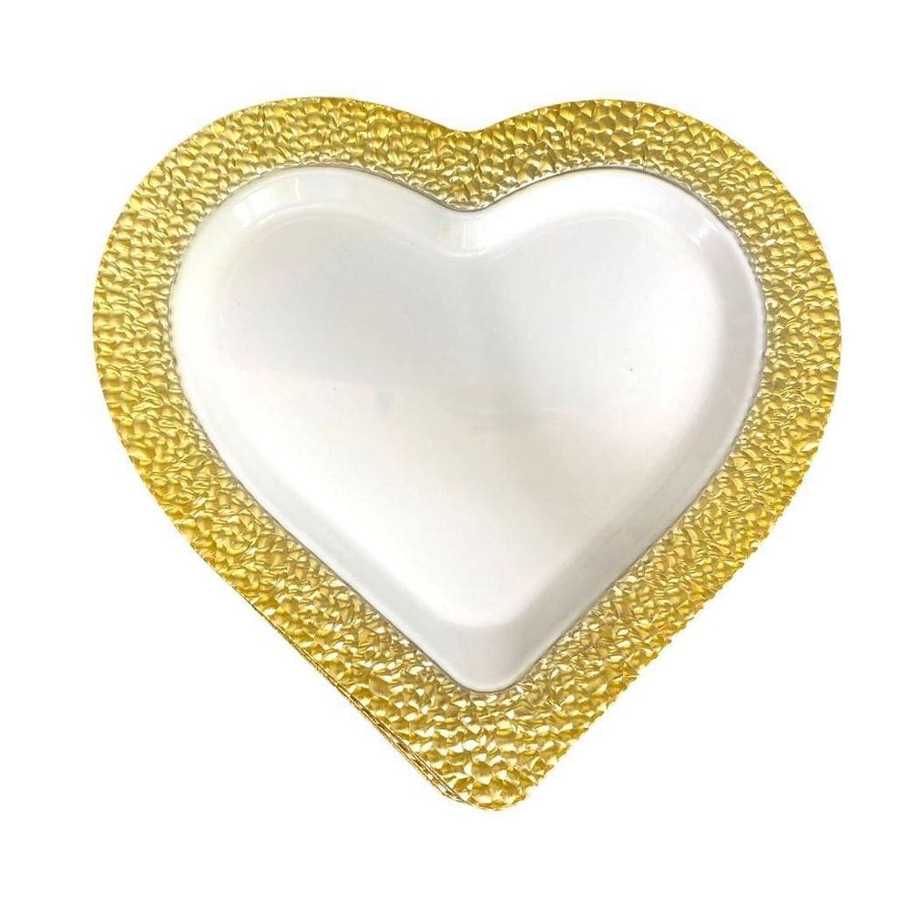 Pratos de Natal Descartáveis Luxo Dourado - 6 unidades 19cm