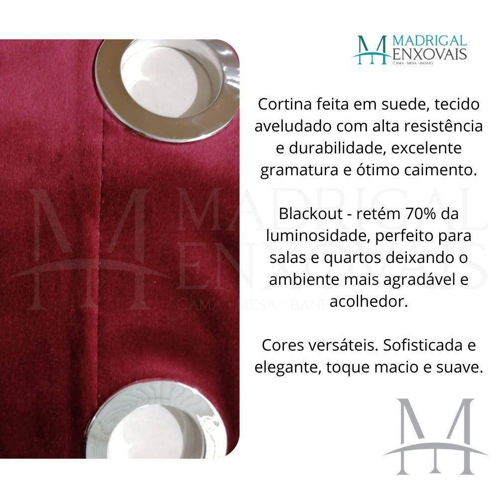 Cortina Para Sala Veludo Suede 3,00X2,50M Sultan Vinho