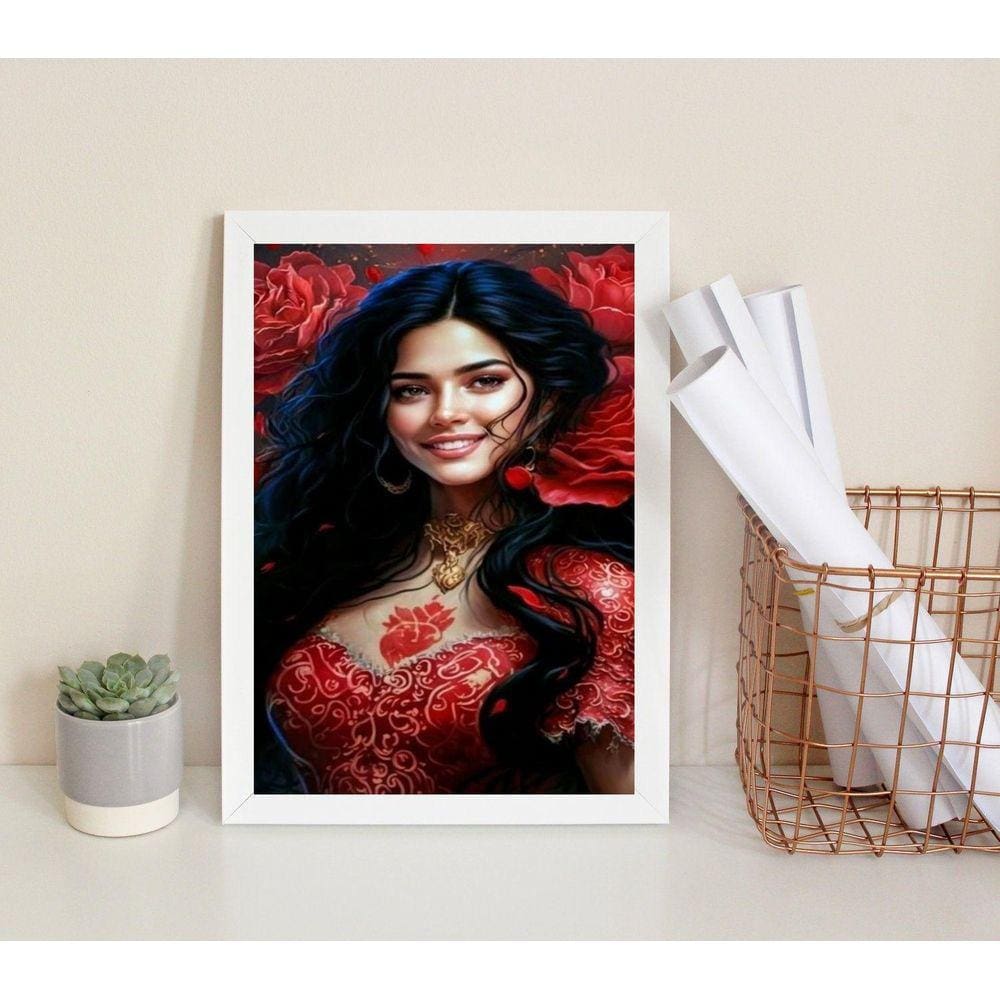 Quadro Pomba Gira Menina Do Cabaré 24X18Cm - Com Vidro