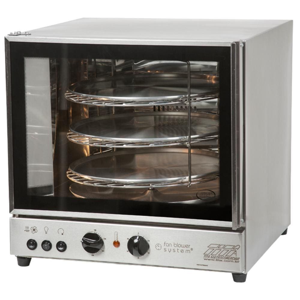Forno Turbo Giratório Elétrico Para Salgados Massas Congeladas com 3 Bandejas - Titã